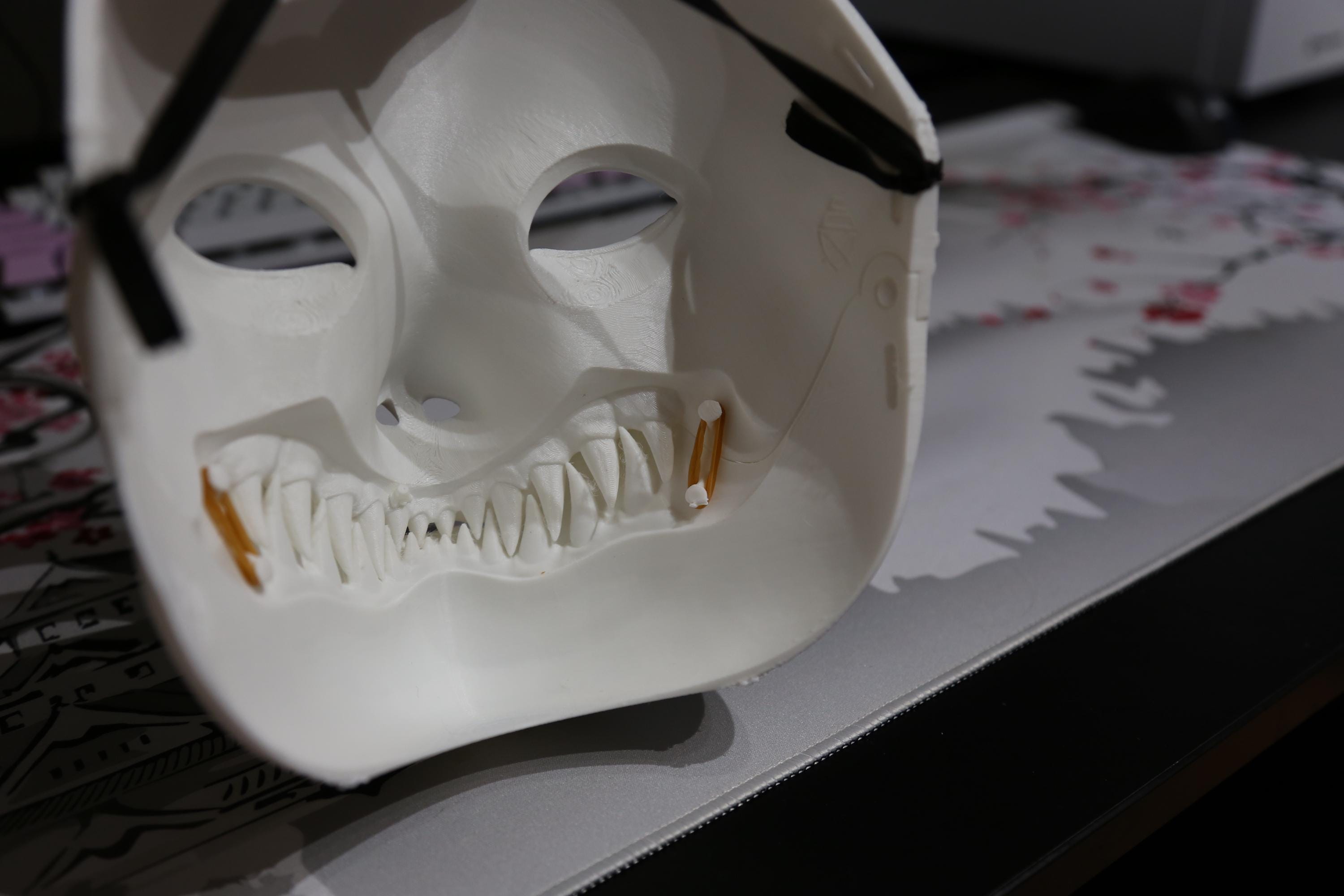 働く芸者マスク - ホラーとファンタジーの芸者コスプレマスク - 口が