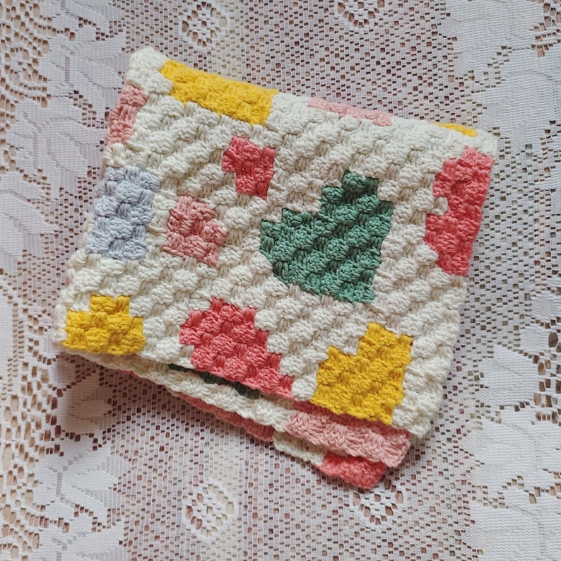 baby gift Baby blanket crochet pattern C2C chart and written instruction corner to corner security blanket design instant download pdf