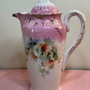 Antique Floral Chocolate Pot