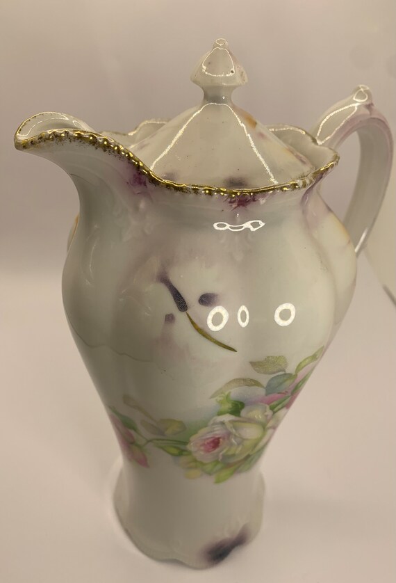 Antique Gorgeous Rose Chocolate Pot Set - Etsy