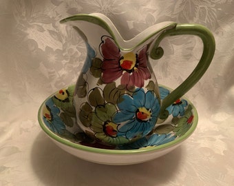 Vintage BlumenKrug und Becken