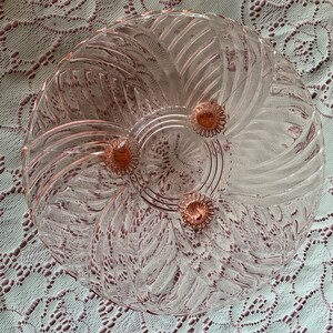 Vintage Pink Glass Foot Bowl