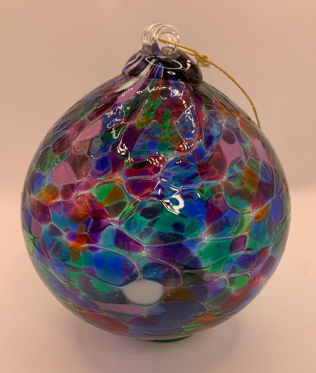 Vintage Giant Hand Blown Glass Suncatcher Ornament Sphere Etsy