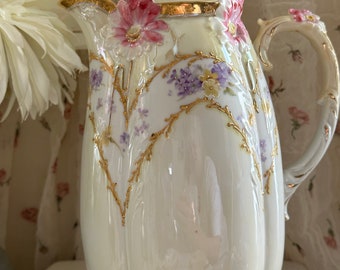 Stunning Antique RS Prussia Chocolate Pot.