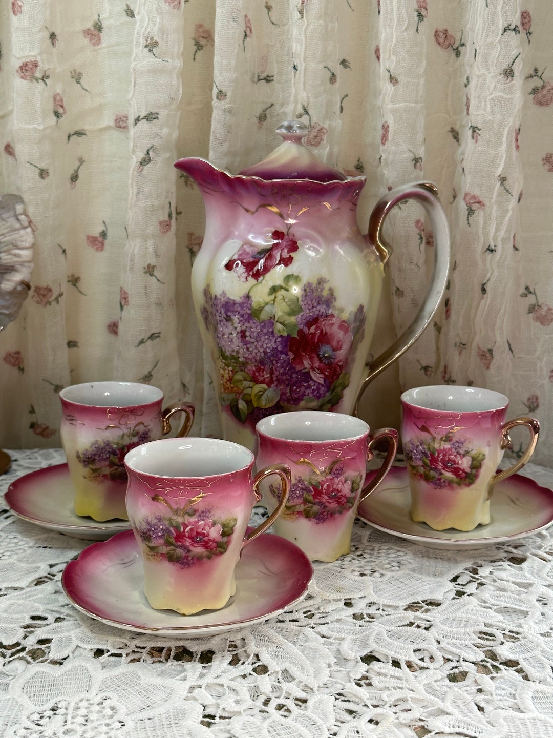 Antique Imperial Germany Chocolate Pot Set Etsy