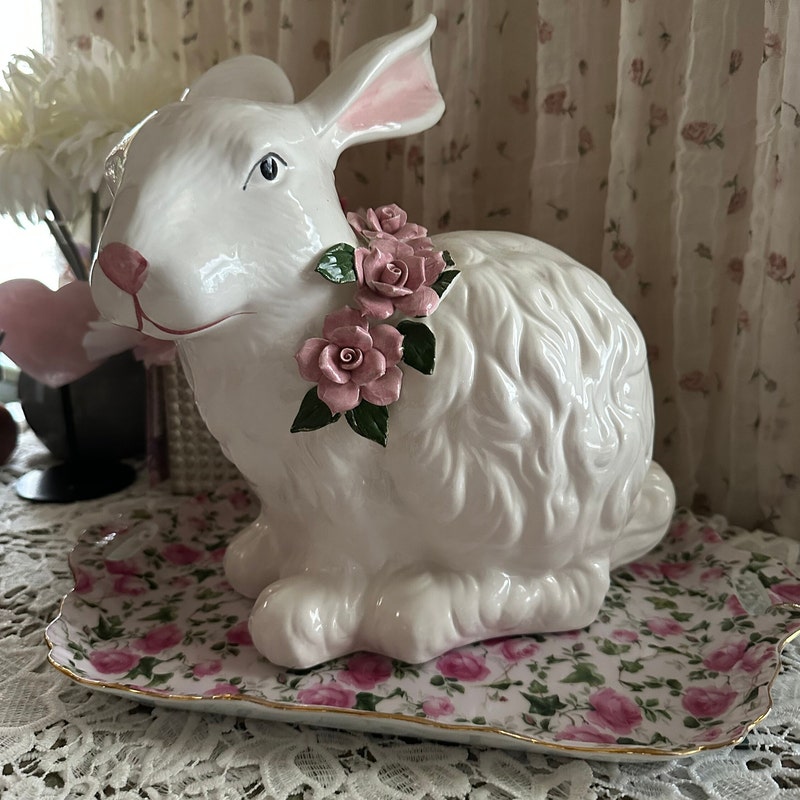 Rabbit and Roses - Etsy