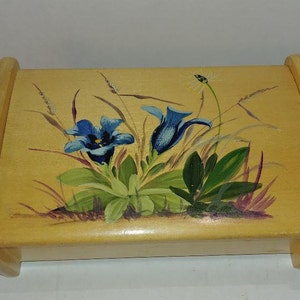 Vintage Handmade Real Wood with Hand Painted Box image 4