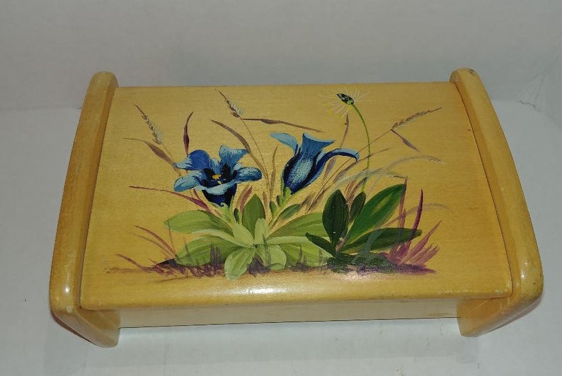 Vintage Handmade Real Wood with Hand Painted Box image 4
