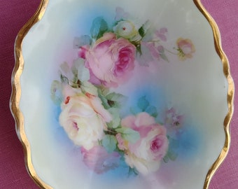 Vintage Hand painted  Bavaria oval dish