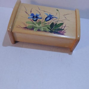 Vintage Handmade Real Wood with Hand Painted Box image 3
