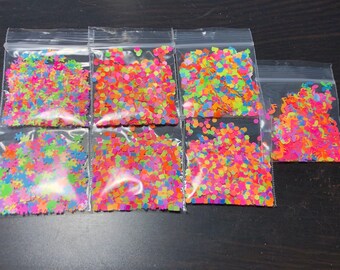 Solvent Resistant Butterfly hexagon Square Lego Musical Note Neon Shaped Glitter