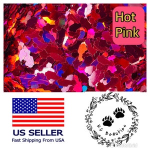 Holographic Hot Pink Car Nail Art Craft Epoxy Resin Tumbler many color & Size to choose