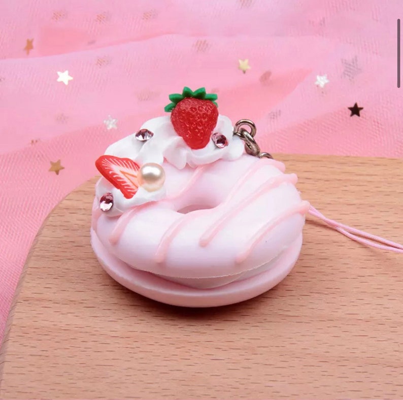 Dessert keychain cell phone chain , cake , donut , slice cake drink, cup , milkshake, pancake cute 2 inch image 5