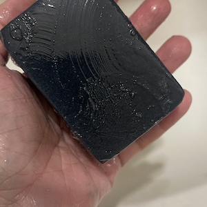 Activated Charcoal facial soap, tea tree essential oil, tamanu oil, cold process soap, coconut oil, vegan soap