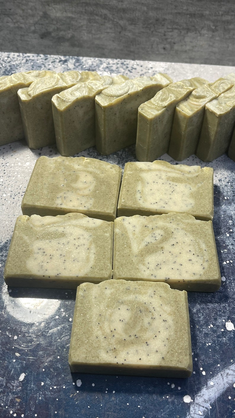 Handmade Artisan Eucalyptus & Spearmint Cold Process Soap Bar With Shea ...