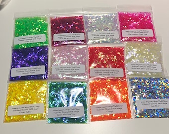Iridescent Glitter Diamond 1MM Snow White pink blue sheen Nail Art US seller