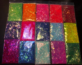 Solvent Resistant Super sparkling Glitter Hexagon Mix Snow White pink blue Nail Art US seller