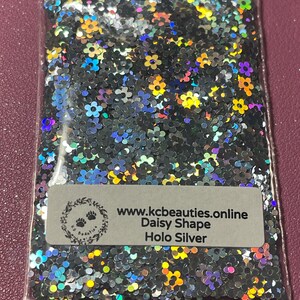 Solvents Resistant Daisy Flower shape glitter silver nail act face US Seller