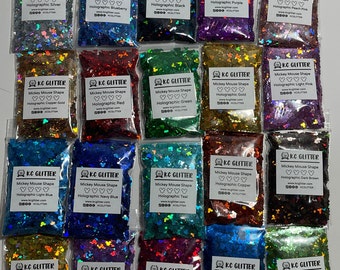 Solvent Resistant Mouse Head shape glitters You Choose Color