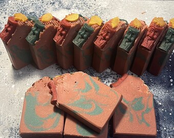 Handmade Artisan Autumn Woods cold process soap bar with Shea butter cocoa butter oatmeal clay skin loving oil gift