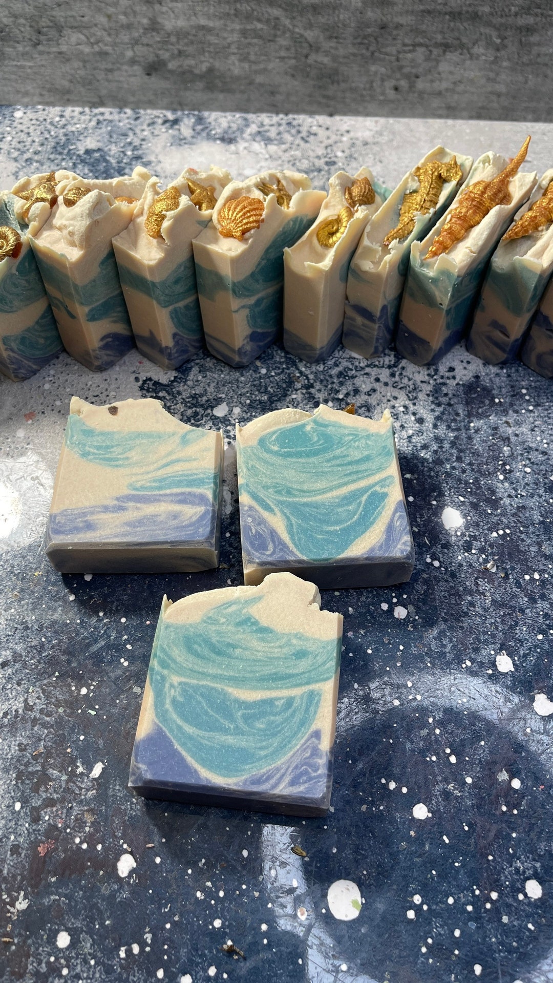 Handmade Artisan Aqua Spa Cold Process Soap Bar With Shea Butter Cocoa ...