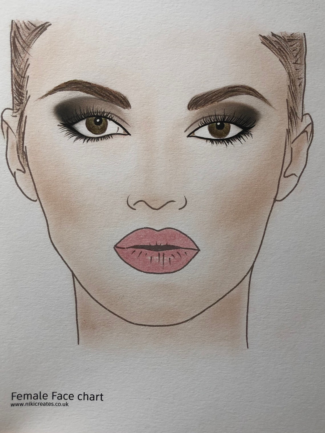 Face Chart Blank for Make Up. Digital A4. - Etsy