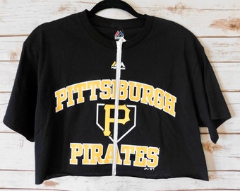 NEW Pittsburgh Pirates Zip-Up Crop Tee (M)