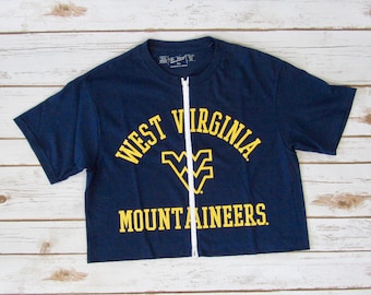 NEW West Virginia University Zip-Up Crop Tee (S)