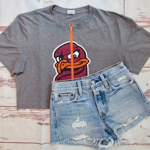 VINTAGE Virginia Tech Zip Up Crop Tee (L)