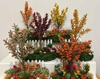 Árboles de hadas en miniatura de otoño