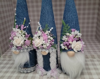 Gnome in Denim and Lavender