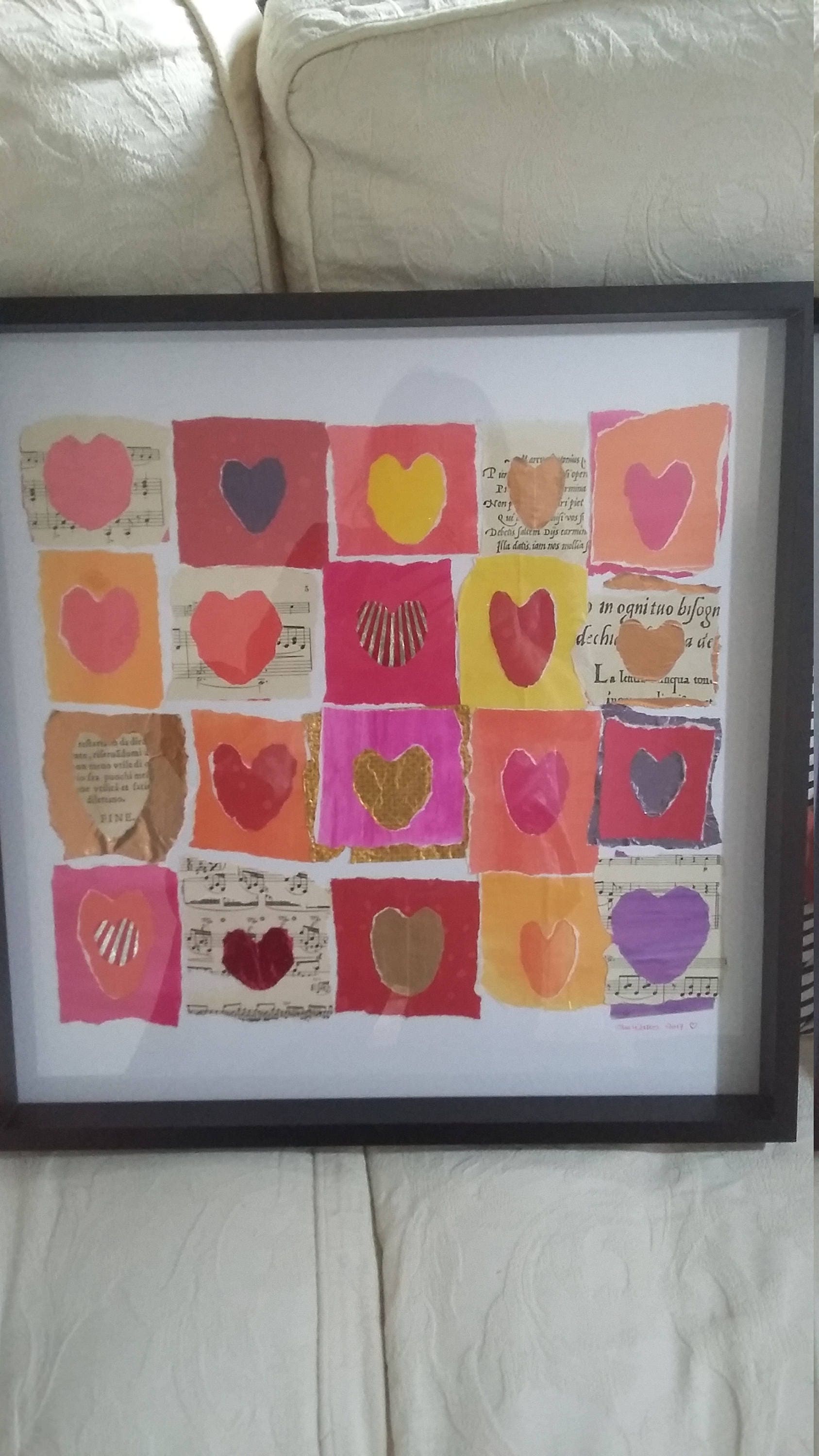Unique Handmade Heart Collage Love Hearts Pink Gift for Her. - Etsy