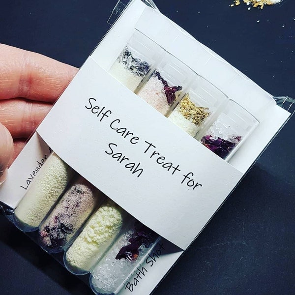 Bath Soak Shots (Tube).Bath Treat-geschenkdoos. Zelfzorg. Badcadeau, Bath Soak, Bath, relaxen, brievenbuscadeau. Melkbad, Bad Soak