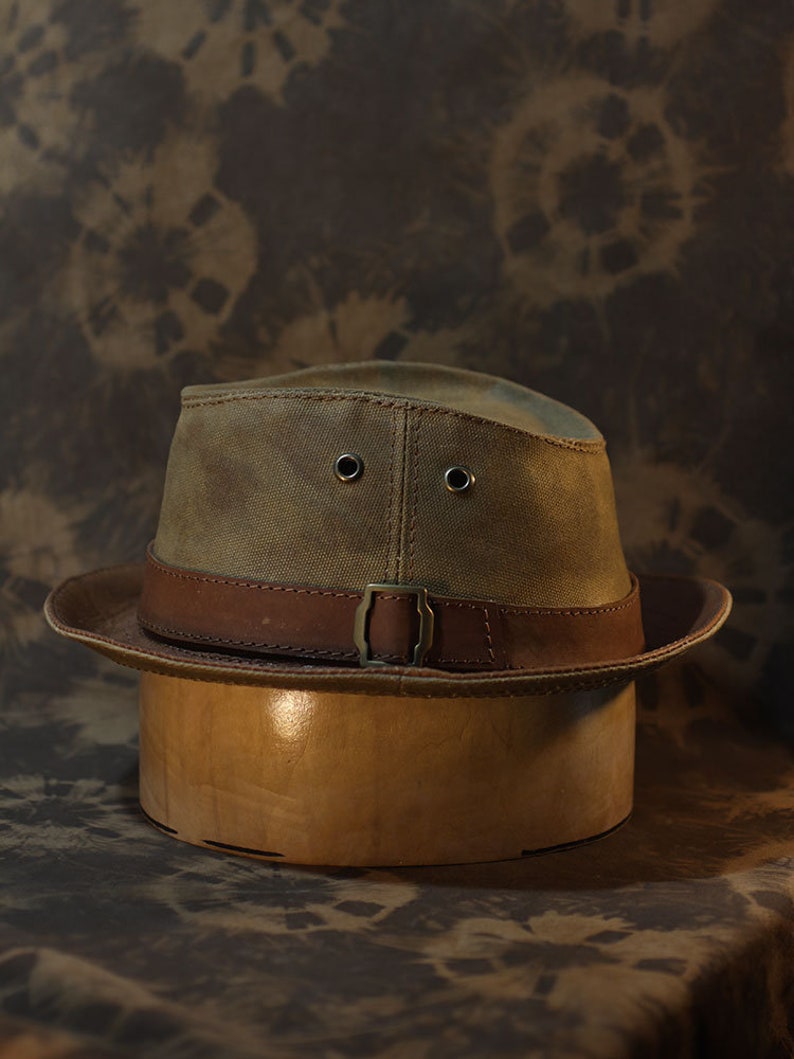 Waxed cotton trilby hat TRL01 Etsy