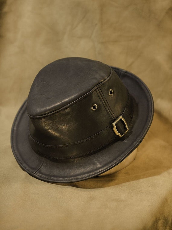 Waxed Leather Trilby Hat TRL-02 | Etsy