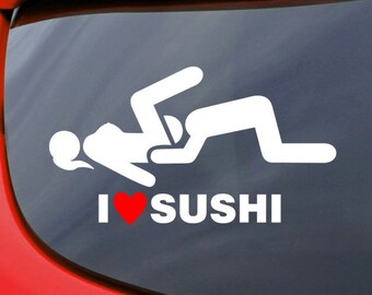 Pegatinas Stickers I Love Sushi JDM03 Stickers AUFKLEBER Decals AUTOCOLLANTS ADESIVI Tuning