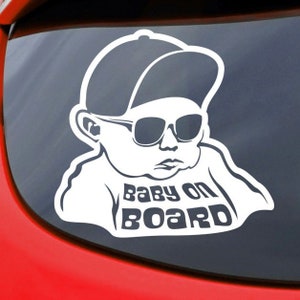 Baby on Board Vinyl Car Sticker with sunglasses Decal Sign Window Safety Bumper Baby on Board Vinyl Car Sticker with sunglasses Decal Sign Window Safety Bumper