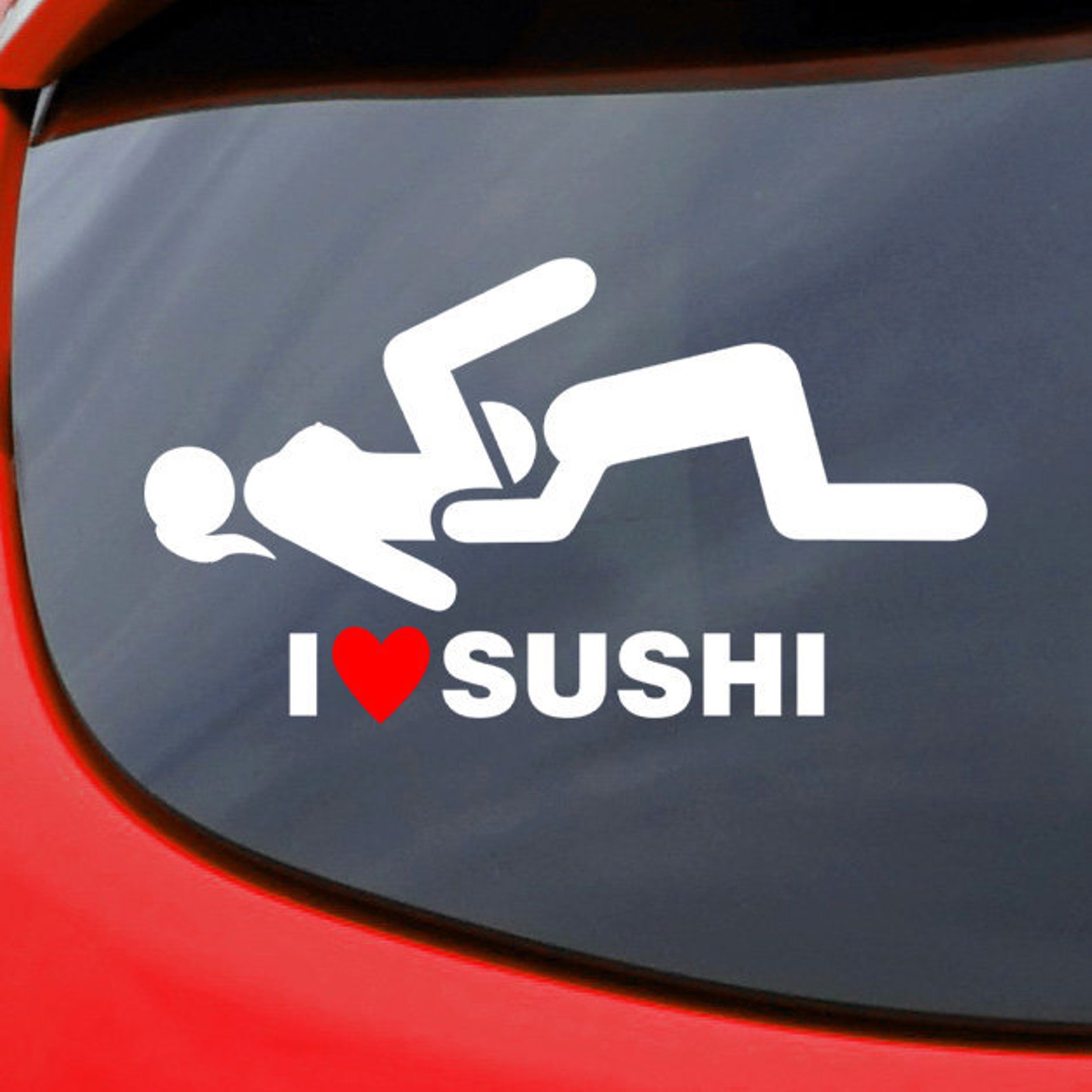 I Love Sushi Car Decal Vinyl Sticker Window Bumper image 1.