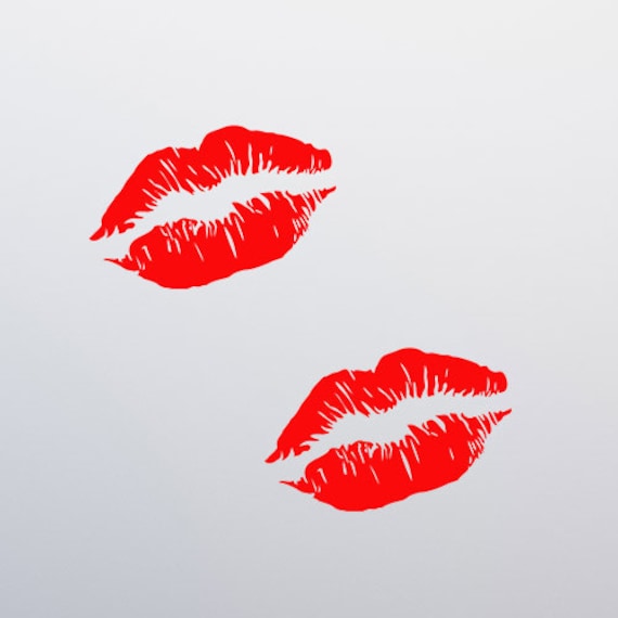 Smooch Kiss Lipstick Hot Lips Vinyl Decal // Sticker Choose Color /& Size