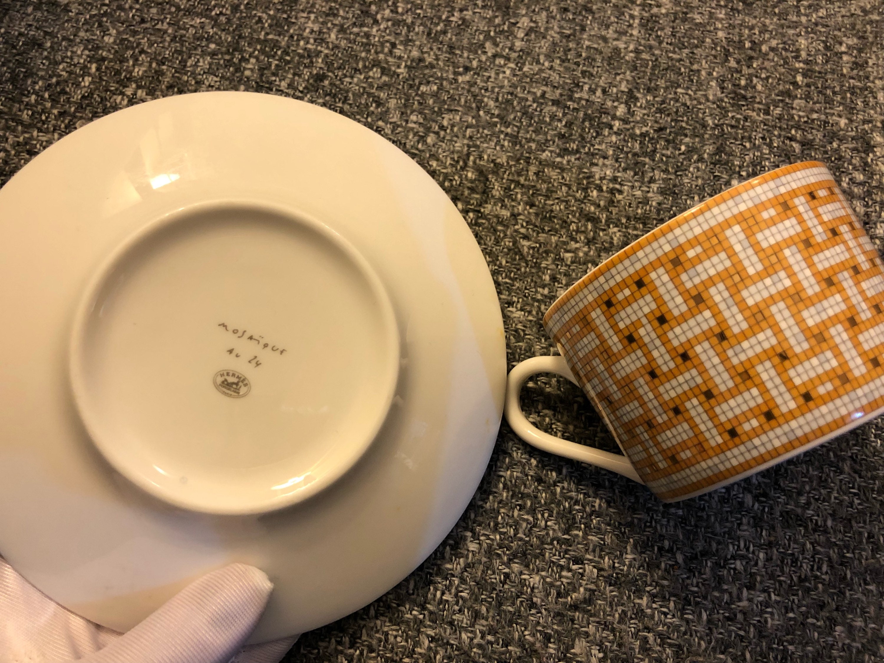 Vintage Hermes mosaic tea/ coffee cup and plate . Super rare Etsy