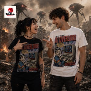 AI Overlord Retro Robot Tee | Vintage Sci-Fi Computer Graphic T-Shirt