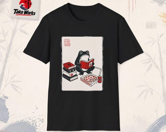 Japanese Frog Reading  Books T-Shirt