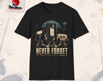 Camiseta "Nunca se esqueça dos tocadores de fita retrô" | Design vintage de Walkman de cassete