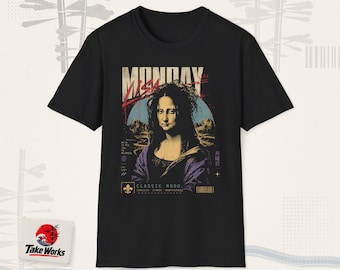 Camiseta Mona Lisa Monday | Camiseta retrô vintage com retrato artístico