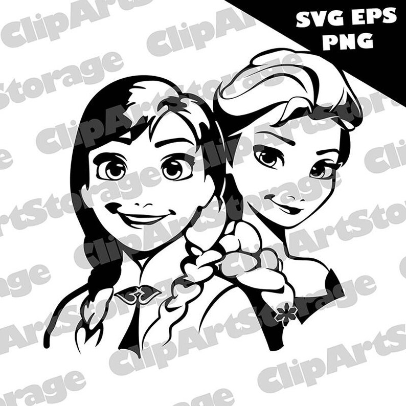 Download Anna and Elsa svg Frozen svg Anna and Elsa eps Anna and | Etsy