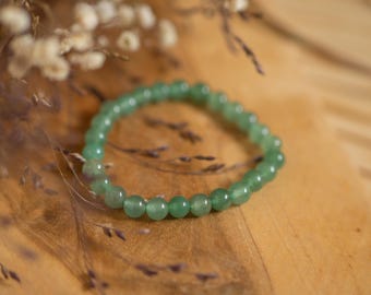 Pearl bracelet Aventurine bracelet natural stone 6 mm pearls gemstone bracelet energy bracelet gift lucky charm joy of life optimism happiness