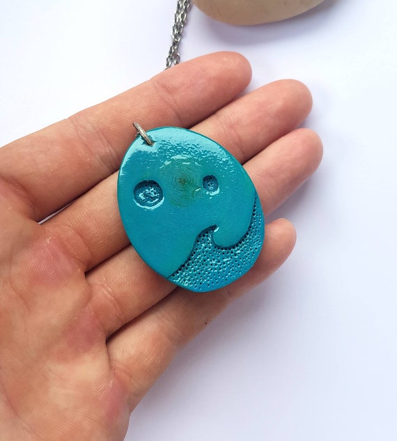 blue wave necklace blue