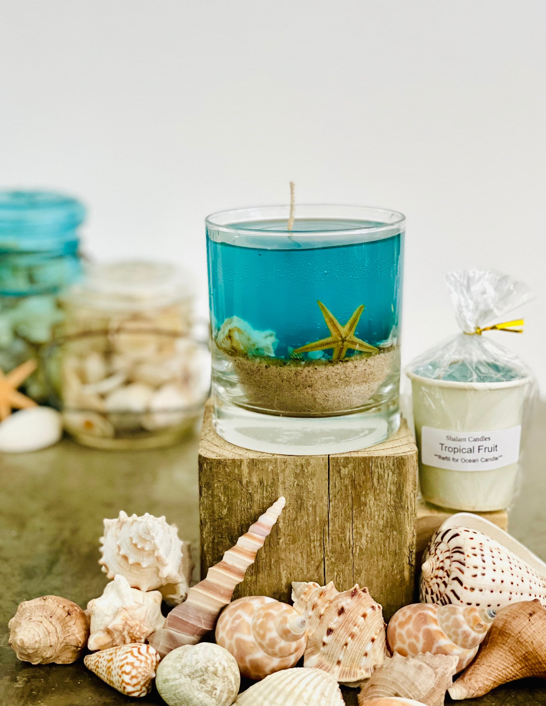 Ocean Gel Candle  Handmade & Highly scented Seascape Gel Candle 