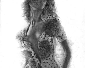 10 x 15 inch ORIGINAL charcoal drawing of Zendaya
