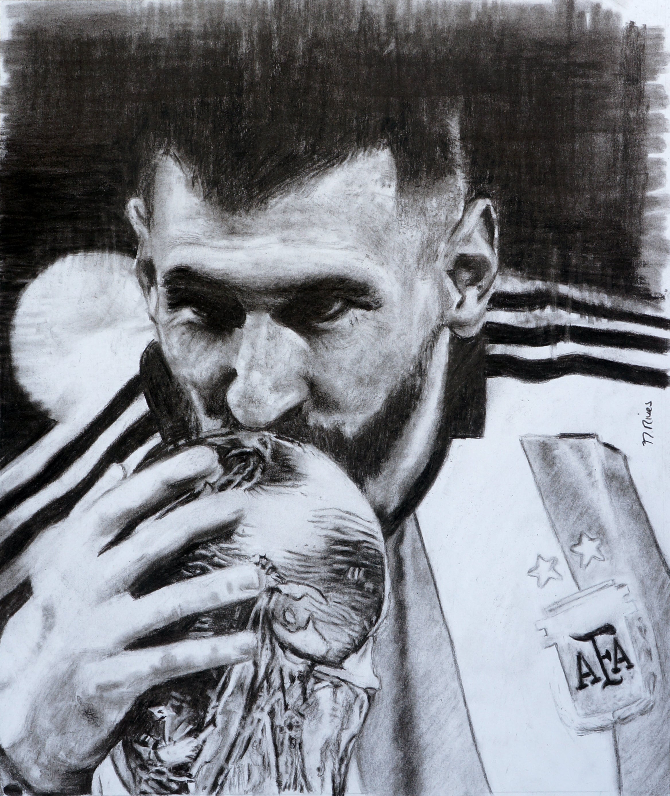 Messi pencil drawing online